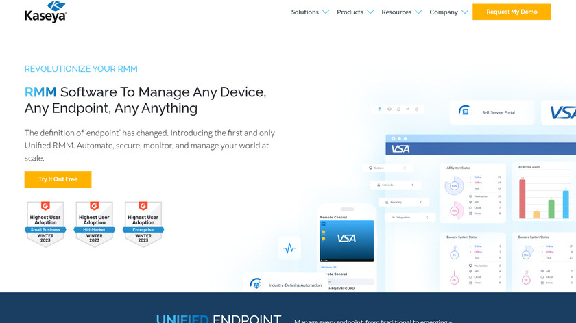 Kaseya VSA Landing Page