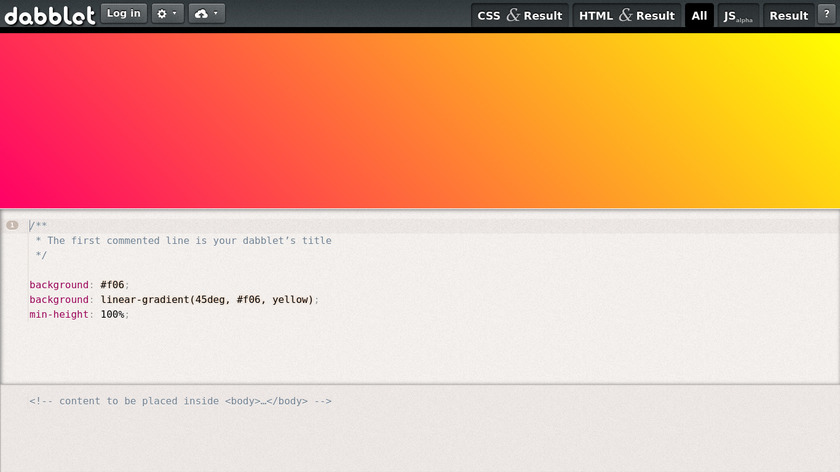 Dabblet Landing Page
