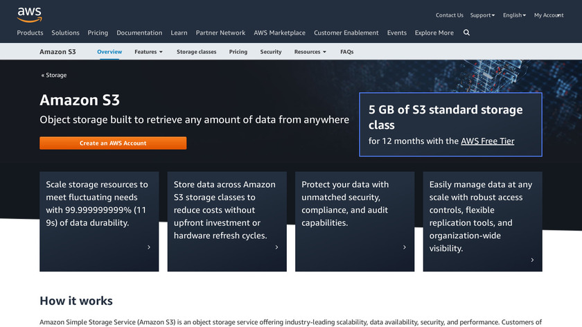 Amazon S3 Landing Page