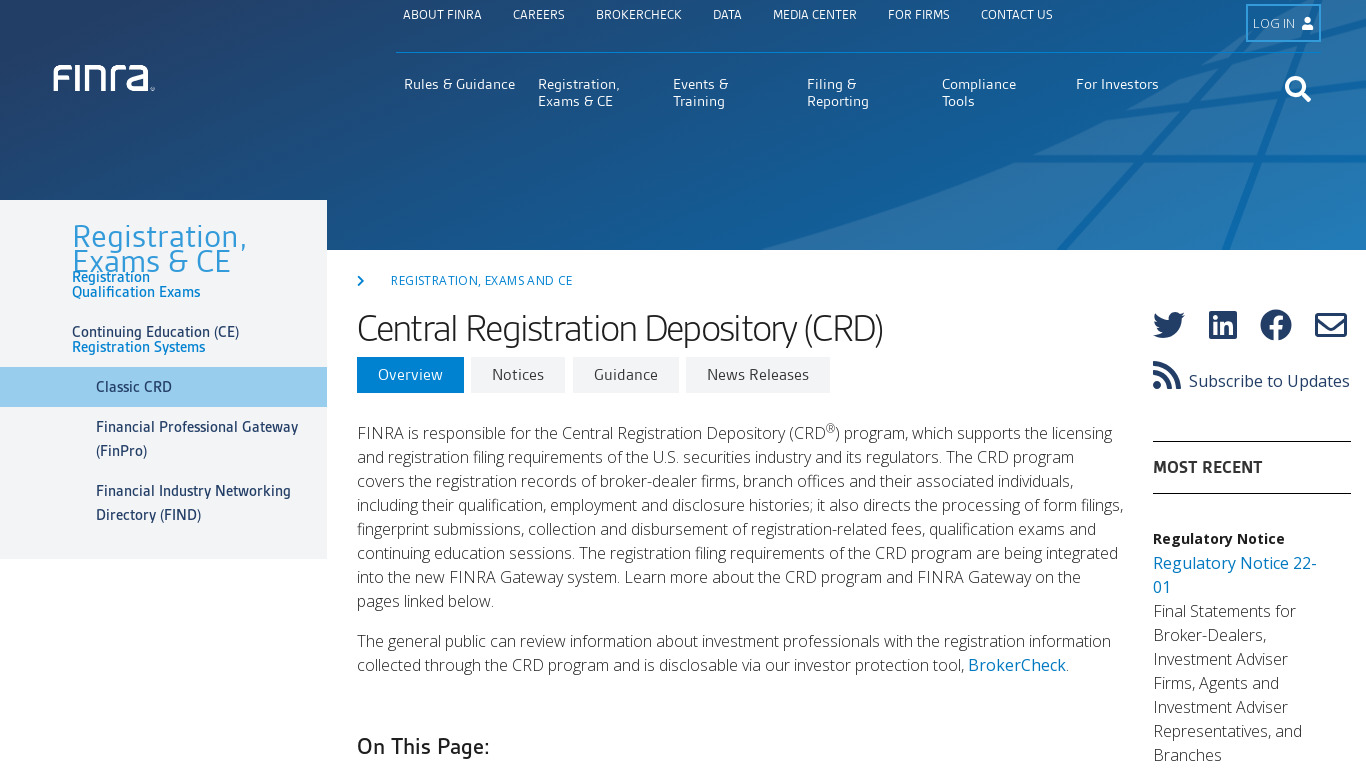 CRD Landing page