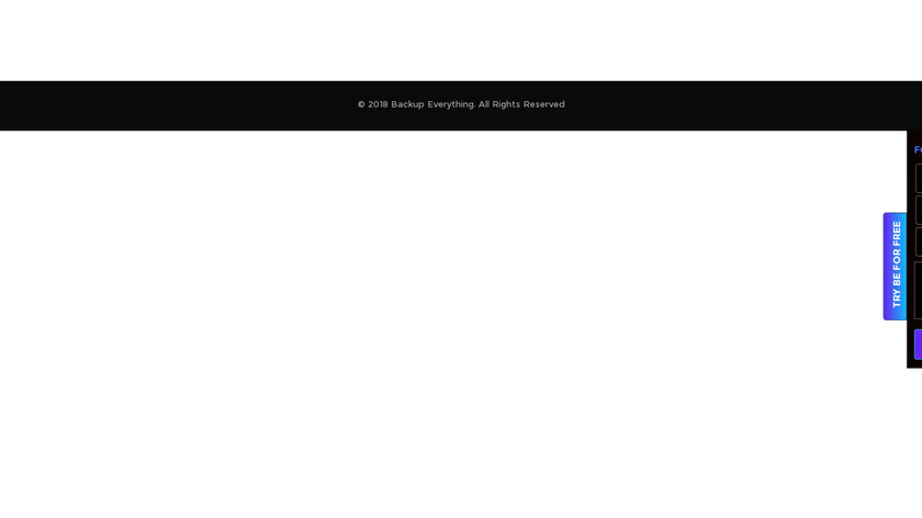 BackupEverything Landing Page
