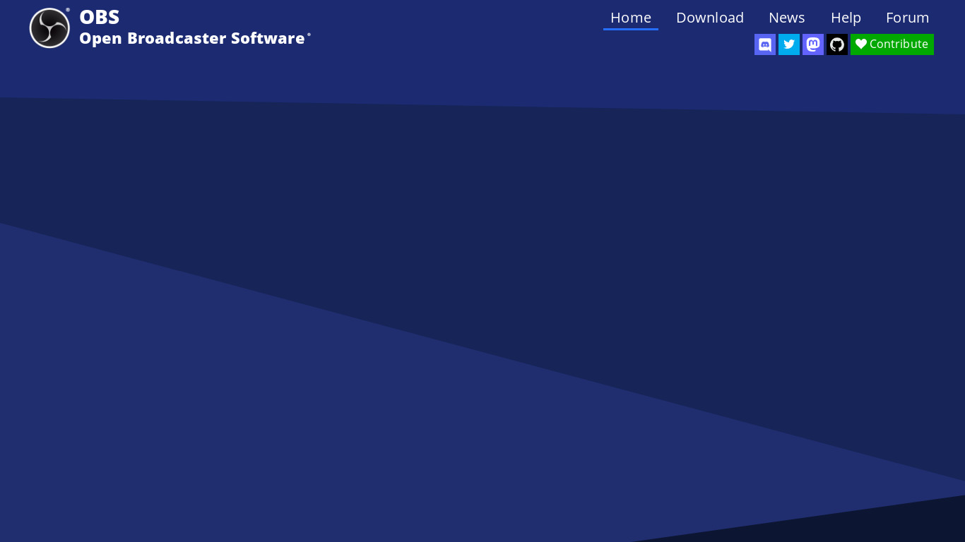 OBS Studio Landing page