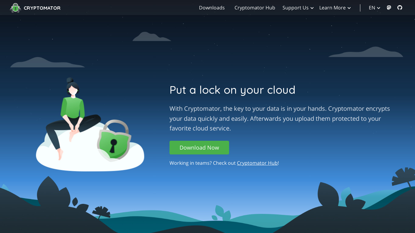Cryptomator Landing page