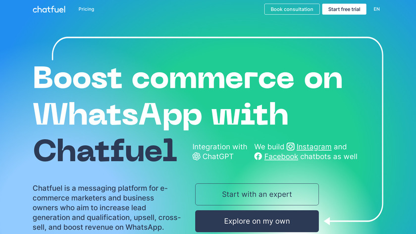 Chatfuel Landing Page