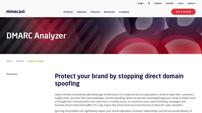 DMARC Analyzer Landing Page